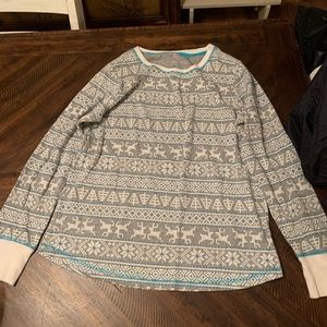 Gray holiday pajama sweatshirt